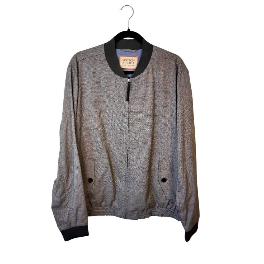 Scotch & Soda Gray Bomber Jacket with Black Trim Size XL